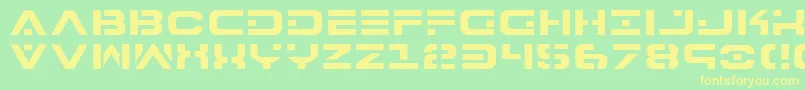 7th-fontti – keltaiset fontit vihreällä taustalla