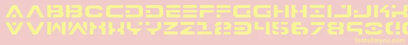 7th-Schriftart – Gelbe Schriften auf rosa Hintergrund