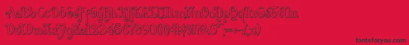 Quillswordout Font – Black Fonts on Red Background