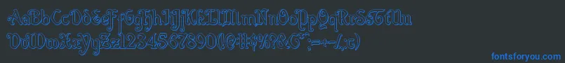 Quillswordout Font – Blue Fonts on Black Background