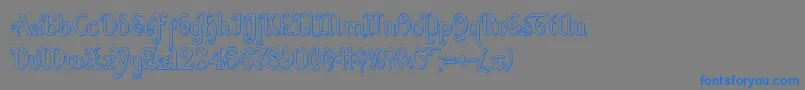 Quillswordout Font – Blue Fonts on Gray Background