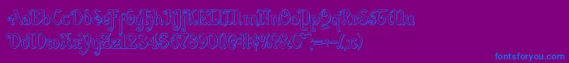 Quillswordout Font – Blue Fonts on Purple Background