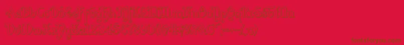 Quillswordout Font – Brown Fonts on Red Background