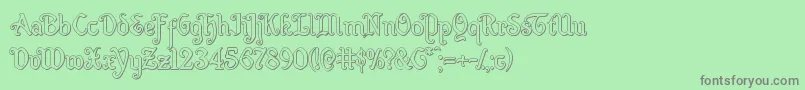 Quillswordout Font – Gray Fonts on Green Background