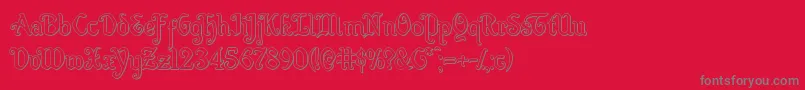 Quillswordout Font – Gray Fonts on Red Background