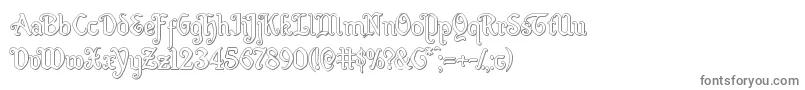 フォントQuillswordout – 白い背景に灰色の文字