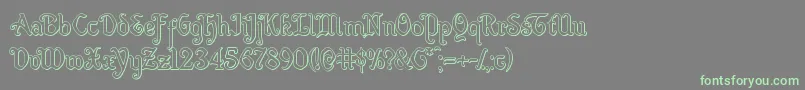 Quillswordout Font – Green Fonts on Gray Background