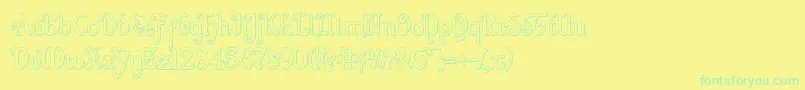 Quillswordout Font – Green Fonts on Yellow Background