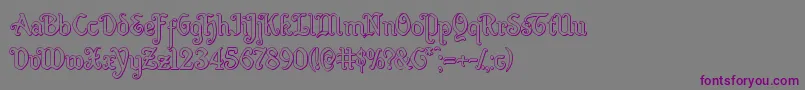 Weitere Informationen zur Quillswordout-Schriftart Quillswordout-Schriftart – Violette Schriften auf grauem Hintergrund