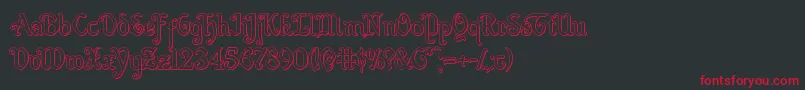 フォントQuillswordout – 黒い背景に赤い文字