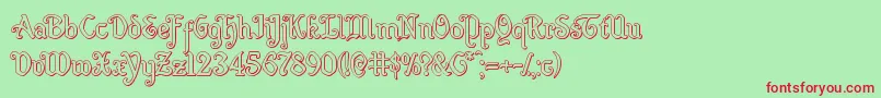 Quillswordout Font – Red Fonts on Green Background