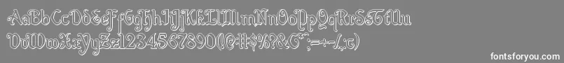 Шрифт Quillswordout – белые шрифты на сером фоне