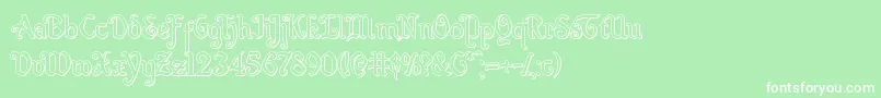 フォントQuillswordout – 緑の背景に白い文字