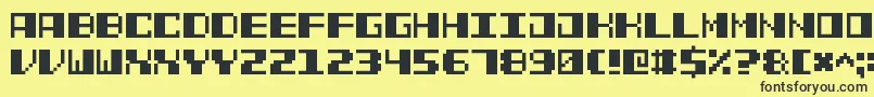 フォントPowerPixel7 – 黒い文字の黄色い背景