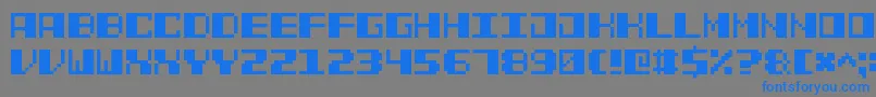 PowerPixel7 Font – Blue Fonts on Gray Background