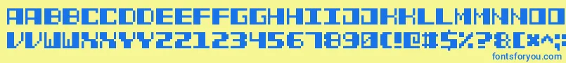 Шрифт PowerPixel7 – синие шрифты на жёлтом фоне