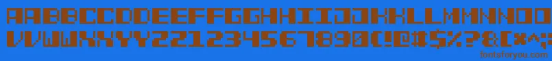 PowerPixel7 Font – Brown Fonts on Blue Background