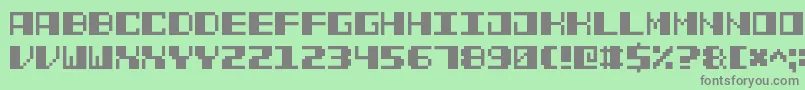 PowerPixel7 Font – Gray Fonts on Green Background