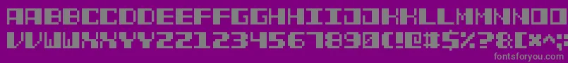 PowerPixel7 Font – Gray Fonts on Purple Background
