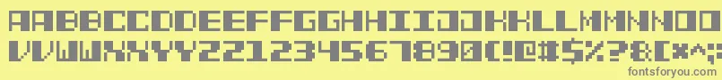 PowerPixel7 Font – Gray Fonts on Yellow Background