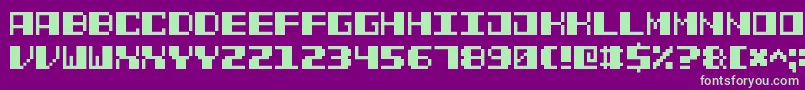 PowerPixel7 Font – Green Fonts on Purple Background