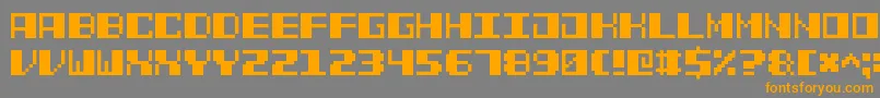 PowerPixel7 Font – Orange Fonts on Gray Background