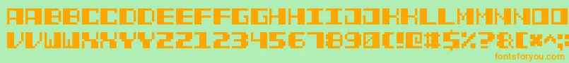 PowerPixel7 Font – Orange Fonts on Green Background