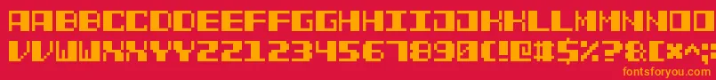 PowerPixel7 Font – Orange Fonts on Red Background