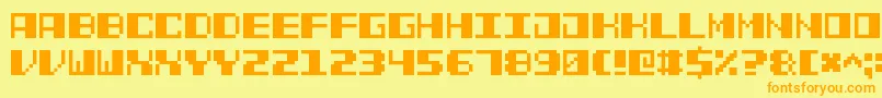 PowerPixel7 Font – Orange Fonts on Yellow Background
