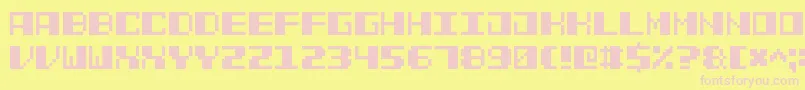 PowerPixel7 Font – Pink Fonts on Yellow Background