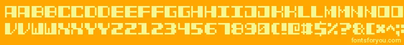 PowerPixel7 Font – Yellow Fonts on Orange Background