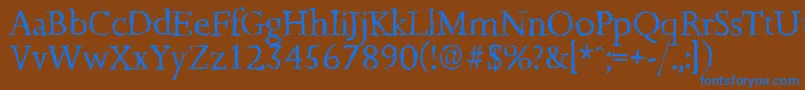 JessicarandomRegular Font – Blue Fonts on Brown Background