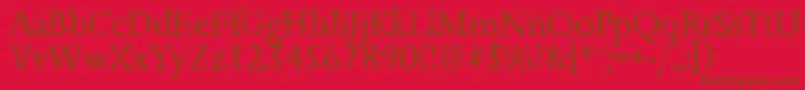 JessicarandomRegular Font – Brown Fonts on Red Background