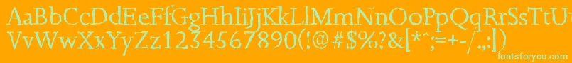 JessicarandomRegular-fontti – vihreät fontit oranssilla taustalla