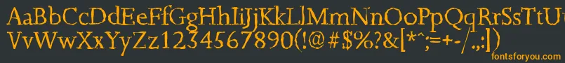 フォントJessicarandomRegular – 黒い背景にオレンジの文字