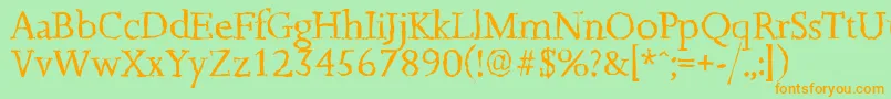 JessicarandomRegular Font – Orange Fonts on Green Background