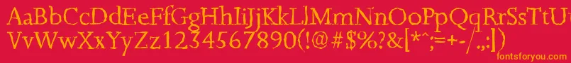 JessicarandomRegular Font – Orange Fonts on Red Background