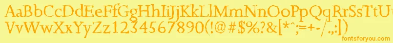 JessicarandomRegular Font – Orange Fonts on Yellow Background