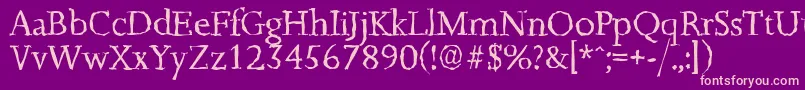 JessicarandomRegular Font – Pink Fonts on Purple Background