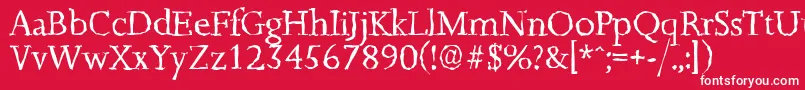 Шрифт JessicarandomRegular – белые шрифты на красном фоне
