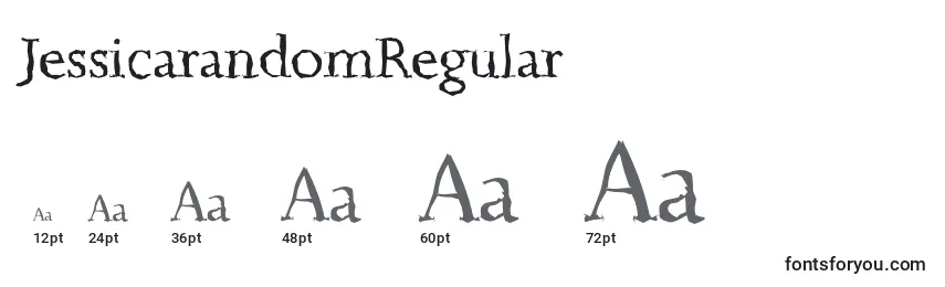Размеры шрифта JessicarandomRegular