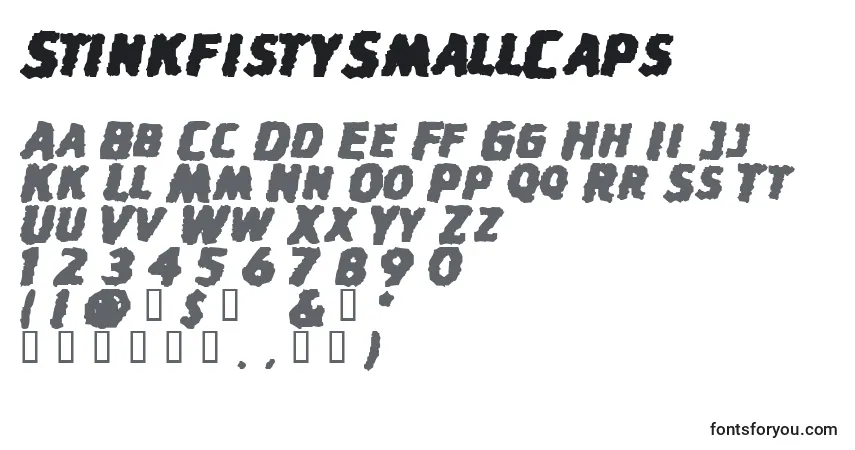 Шрифт StinkfistySmallCaps – алфавит, цифры, специальные символы