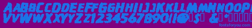 StinkfistySmallCaps Font – Blue Fonts on Purple Background