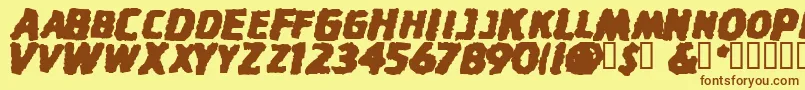 StinkfistySmallCaps Font – Brown Fonts on Yellow Background