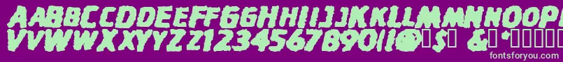 StinkfistySmallCaps Font – Green Fonts on Purple Background