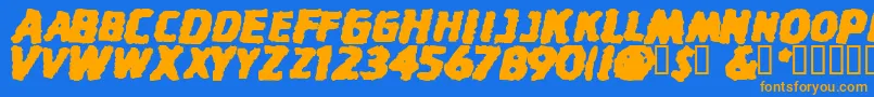 StinkfistySmallCaps Font – Orange Fonts on Blue Background