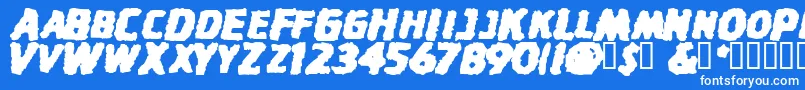 フォントStinkfistySmallCaps – 青い背景に白い文字