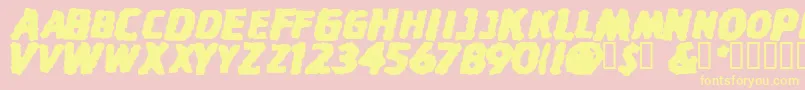 StinkfistySmallCaps Font – Yellow Fonts on Pink Background