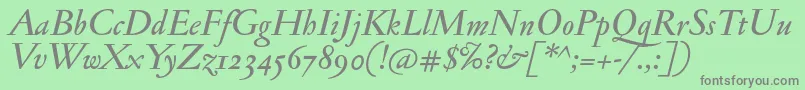 Шрифт JannonmedosfItalic – серые шрифты на зелёном фоне