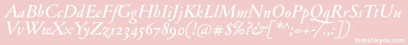 JannonmedosfItalic Font – White Fonts on Pink Background